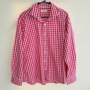 Southern Pines pink and white gingham long-sleeve button-down shirt size XXL